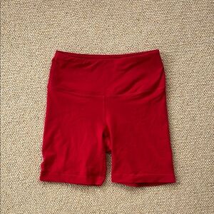 CRZ YOGA Red Biker Shorts High Waist